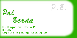 pal berda business card